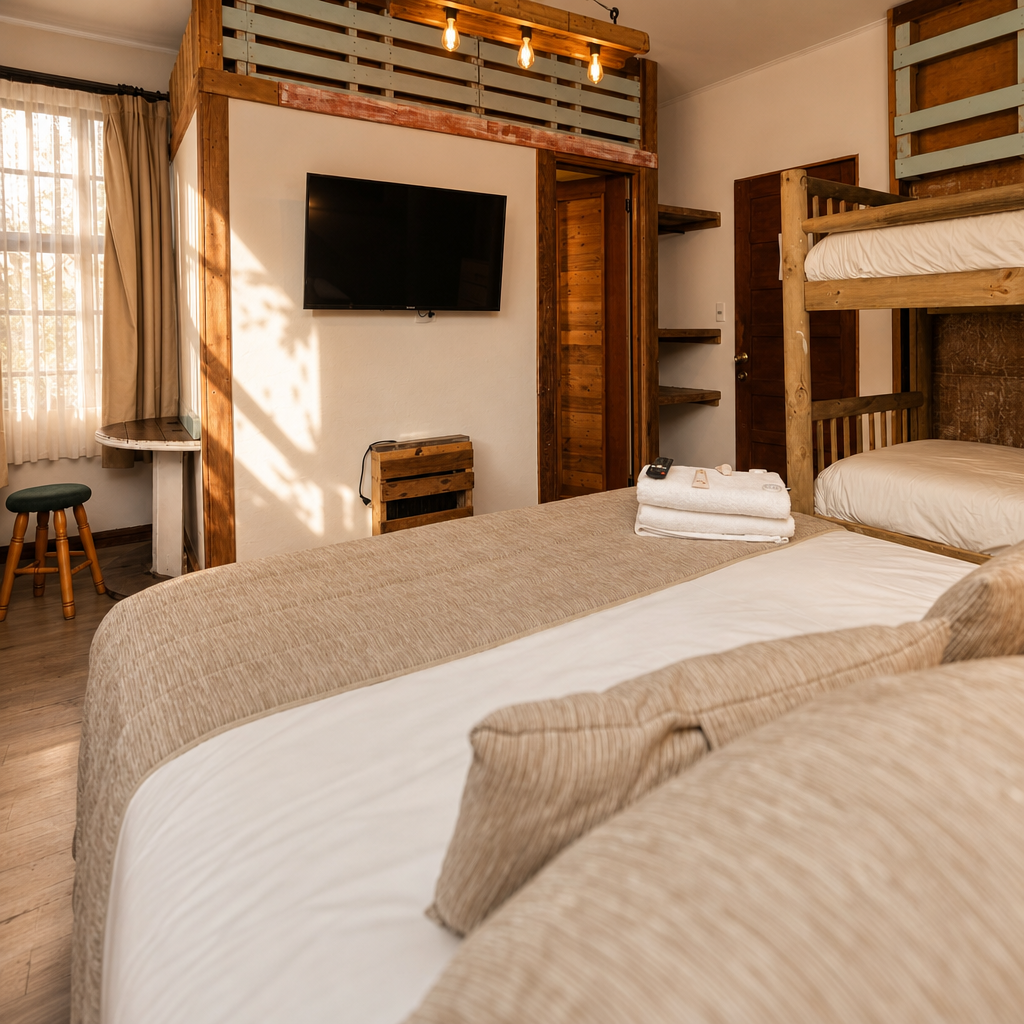 Habitación de Casa Vigas con área de descanso